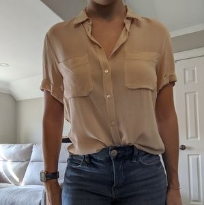 Babaton 100% silk button up blouse